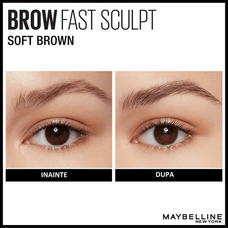 Mascara gel pentru definirea sprancenelor Nuanta 02 Soft Brown Brow Fast Sculpt, 2.8 g, Maybelline 553360