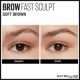 Mascara gel pentru definirea sprancenelor Nuanta 02 Soft Brown Brow Fast Sculpt, 2.8 g, Maybelline 553360