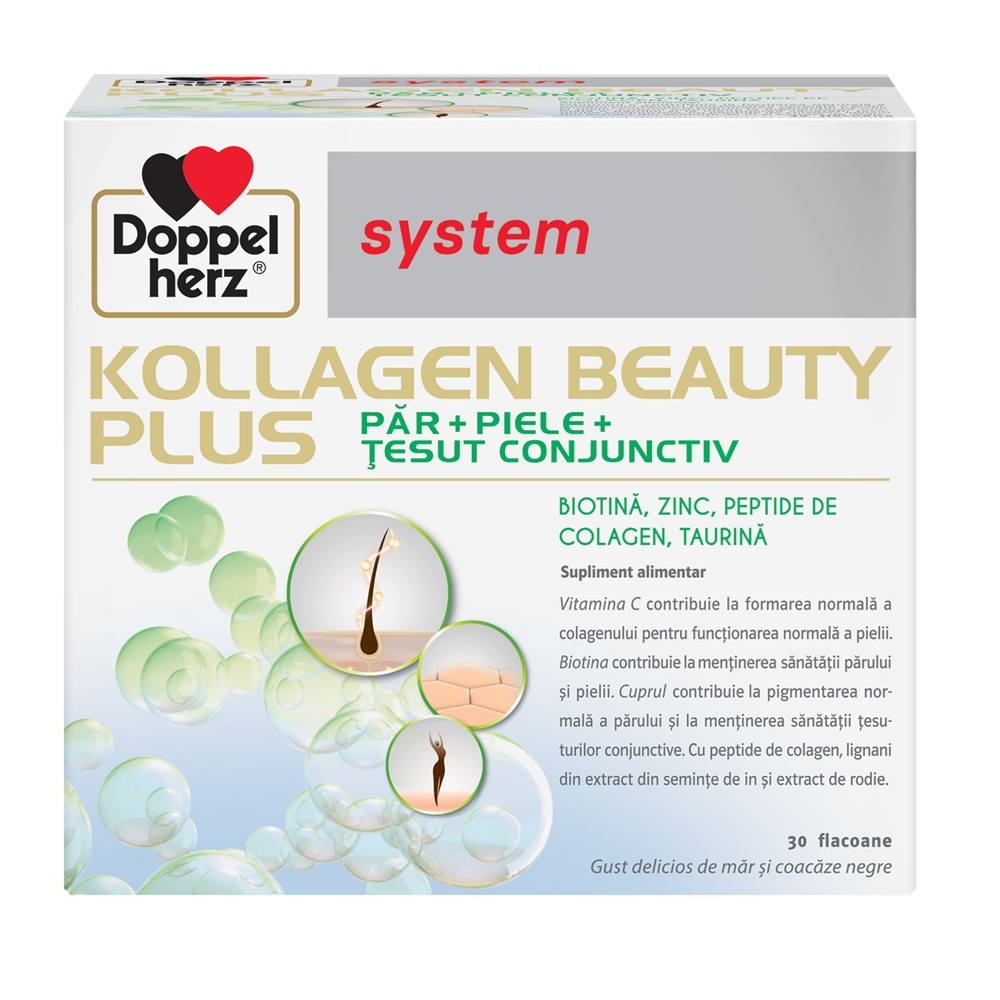 Kollagen System Beauty Plus, 30 flacoane, Doppelherz