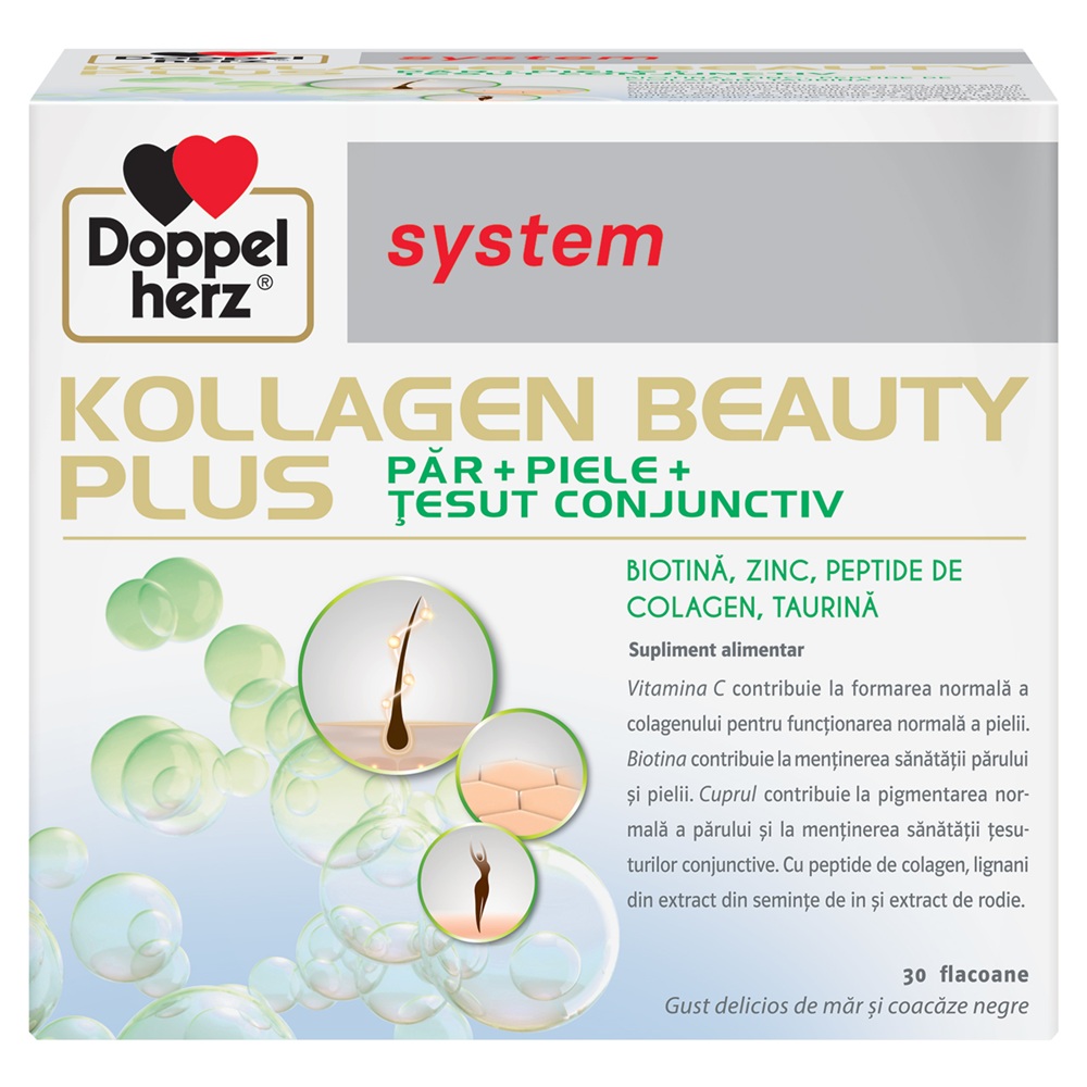 Kollagen System Beauty Plus, 30 flacoane, Doppelherz