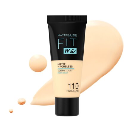 Fond de ten mat Nuanta 110 Porcelain Fit Me, 30 ml, Maybelline 555456