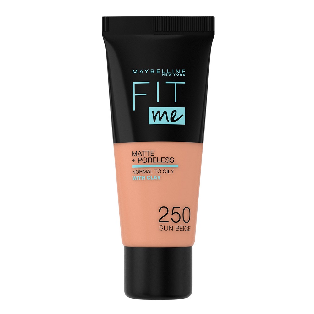 Fond de ten mat Nuanta 250 Sun Beige Fit Me, 30 ml, Maybelline