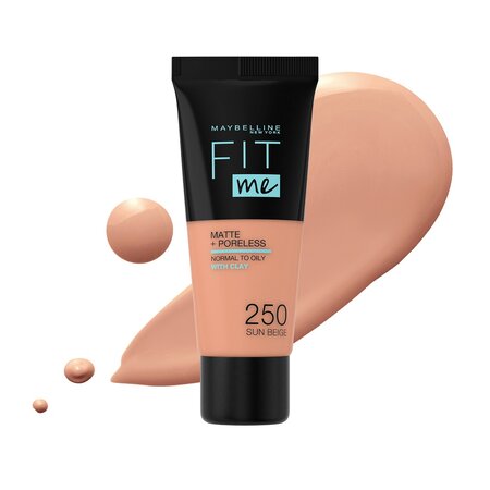 Fond de ten mat Nuanta 250 Sun Beige Fit Me, 30 ml, Maybelline 555468