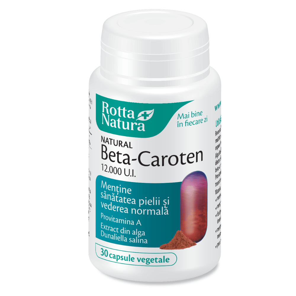 Beta-Caroten, 12000 UI, 30 capsule vegetale, Rotta Natura