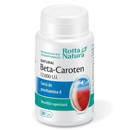 Beta-Caroten natural, 12000 UI, 30 capsule, Rotta Natura