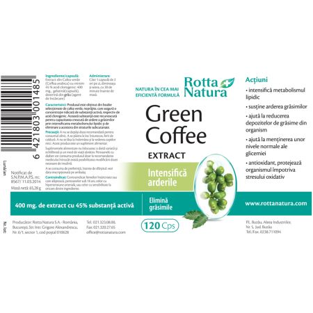 Green Coffee extract, 120 capsule, Rotta Natura 598178