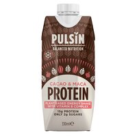 Bautura proteica Keto cu Cacao si Maca, 330 ml, Pulsin