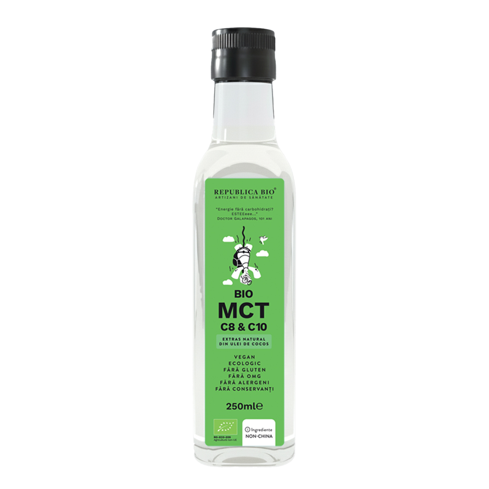 Extras natural din ulei de cocos BIO MCT C8 & C10, 250 ml, Republica Bio