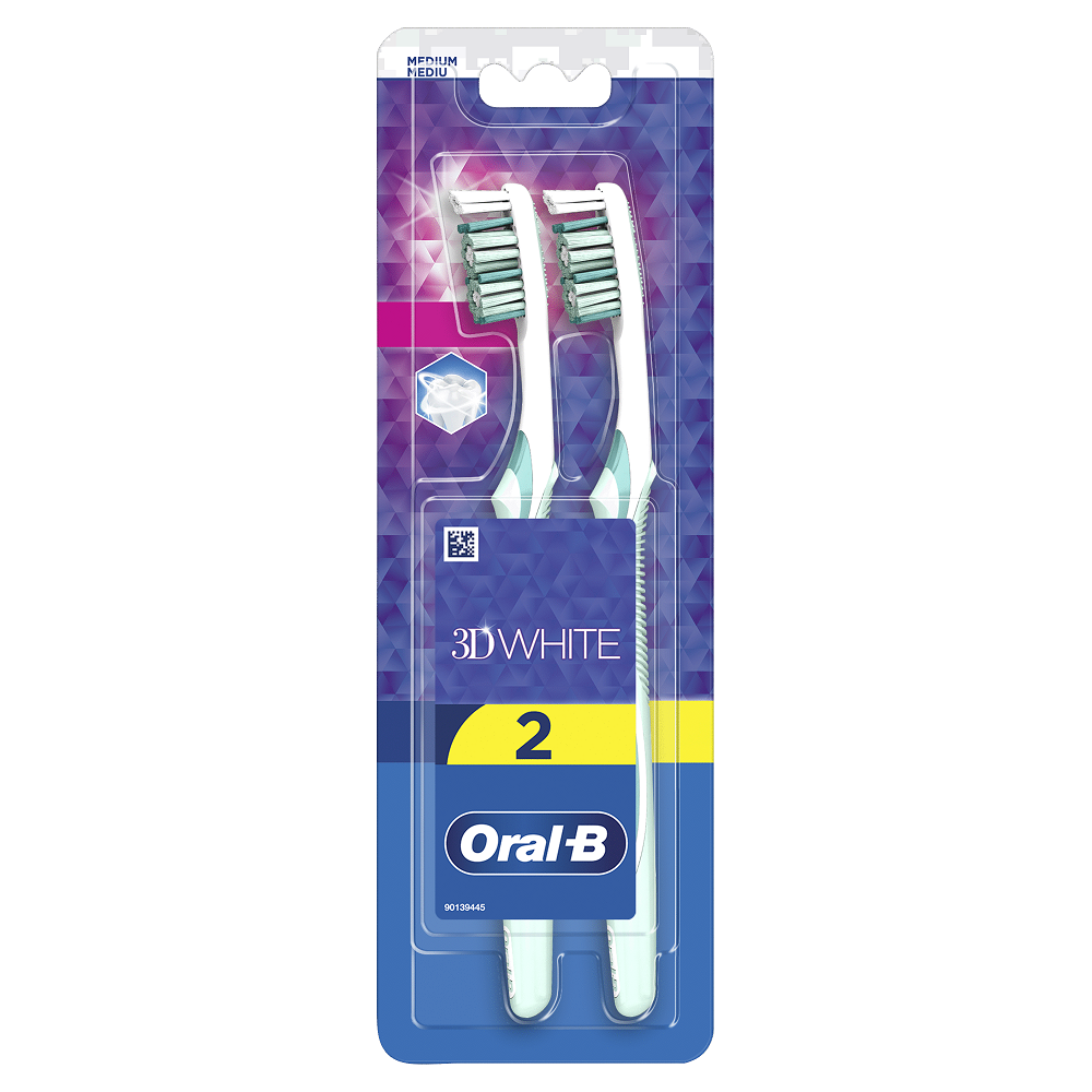 Periuta de dinti 3D White, 1 + 1, Oral B