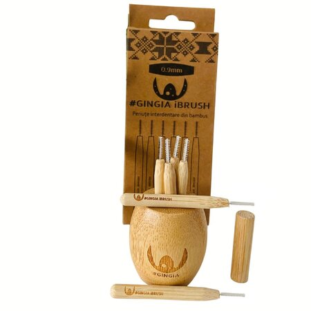 Periute interdentare din bambus cu capac, 0.9mm, 6 bucati, Gingia 553845