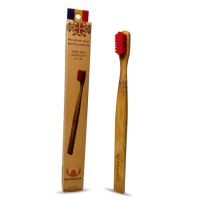 Periuta roz de dinti din bambus pentru 15+ ani, 6580 peri ultrasoft, 1 bucata, Gingia