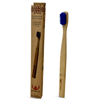 Periuta albastra de dinti din bambus pentru 15+ ani, 6580 peri ultrasoft, 1 bucata, Gingia