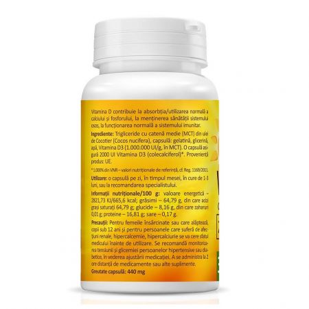 Super Vitamina D3, 2000 UI, 30 capsule, Zenyth 523023