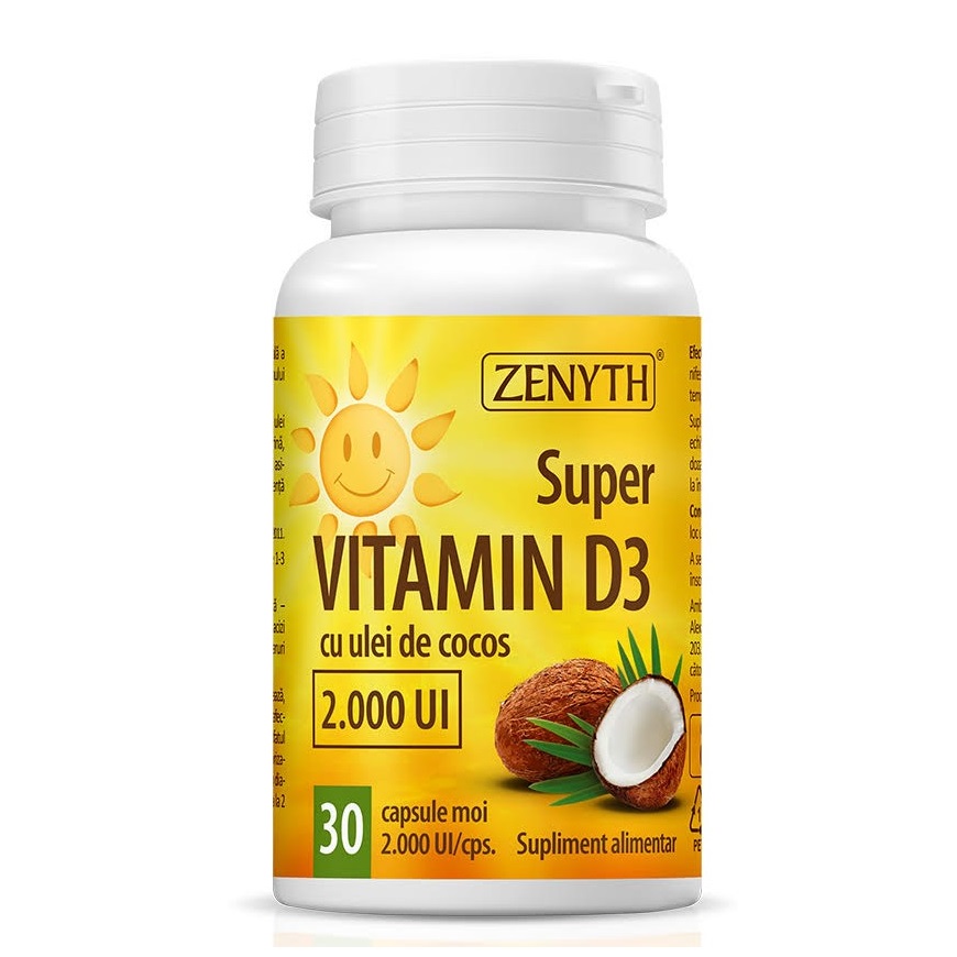 Super Vitamina D3, 2000 UI, 30 capsule, Zenyth