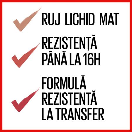 Ruj lichid mat Nuanta 70 Amazonian Superstay Matte Ink, 5 ml, Maybelline 553988