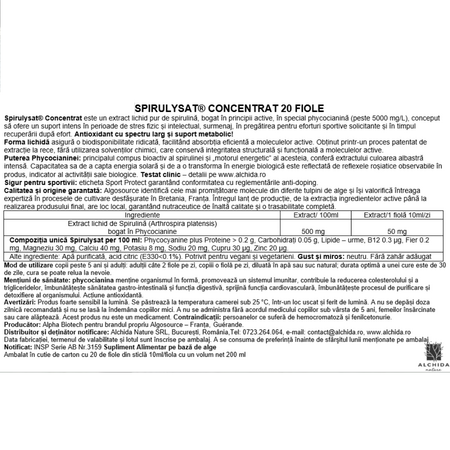 Spirulysat concentrat, 20 fiole, Algosource 697845
