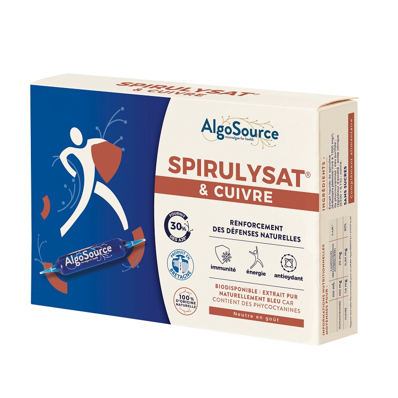 Spirulysat și cupru, 20 fiole, Algosource