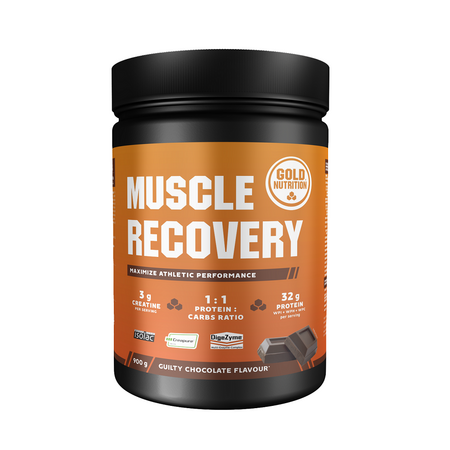 Pudra pentru recuperare musculara cu gust de ciocolata Muscle Recovery, 900 g, Gold Nutrition