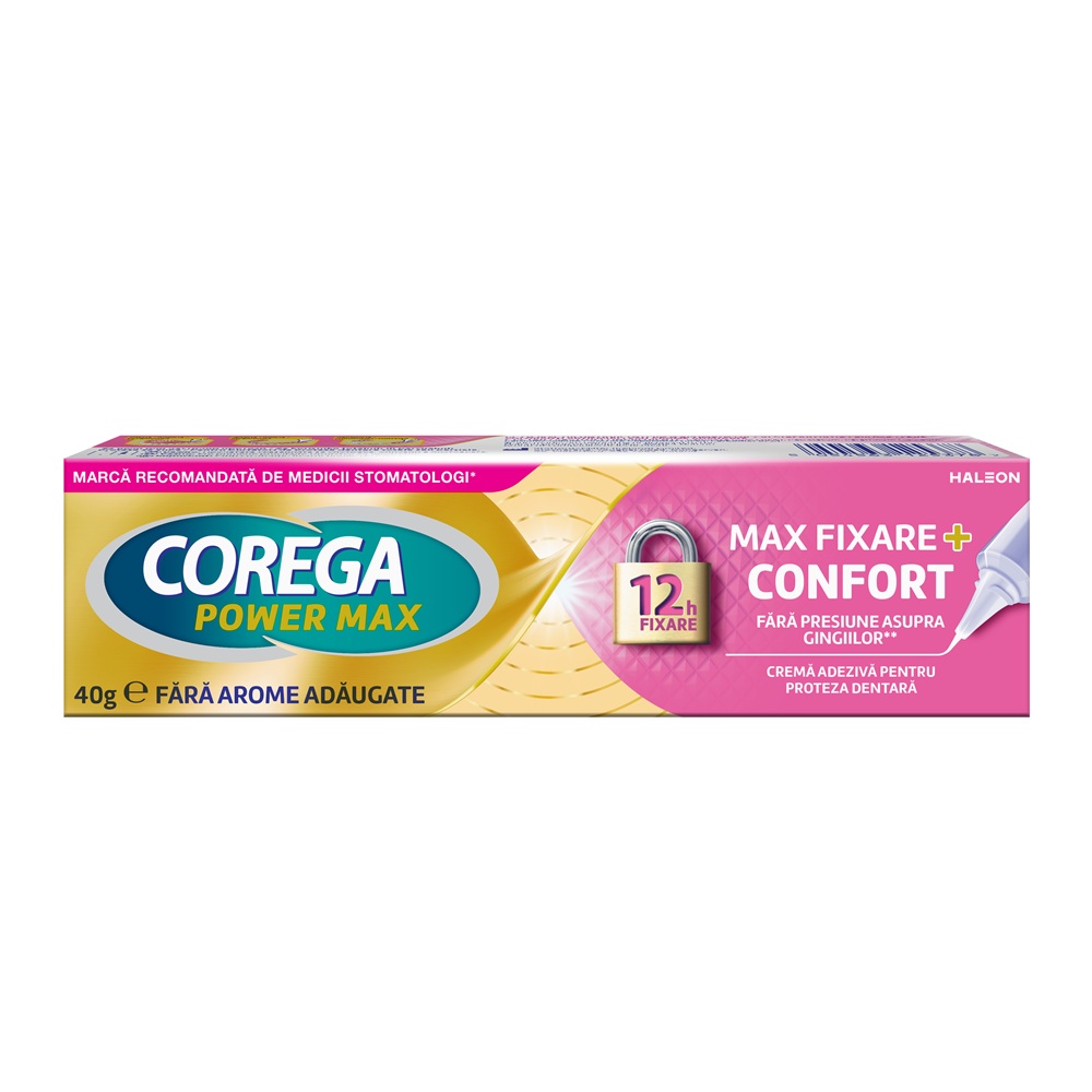 Crema adeziva pentru proteza dentara Corega Power Max, 40 g, Haleon