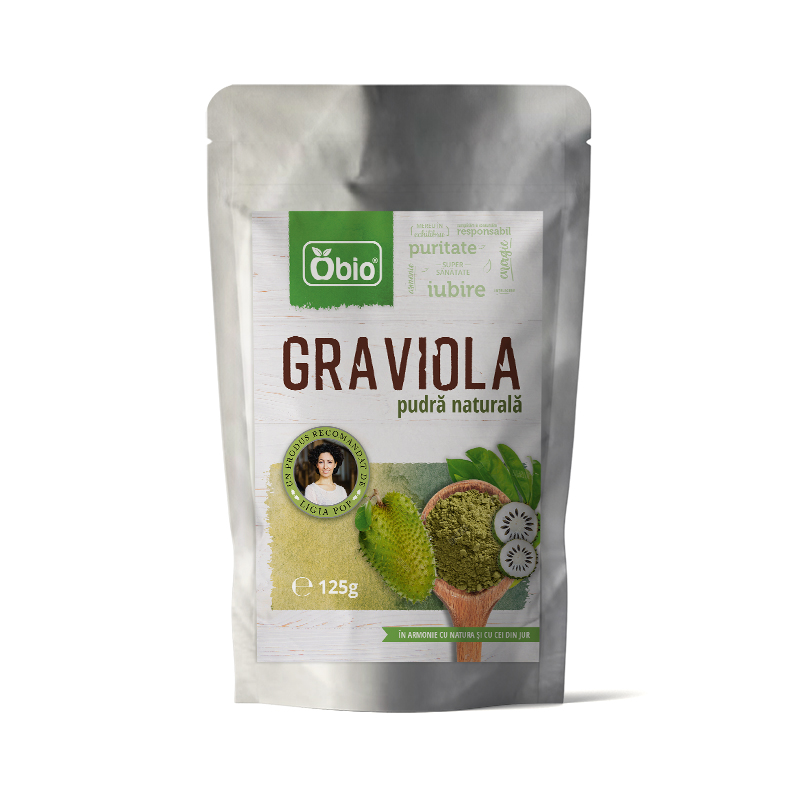 Pulbere raw de graviola, 125 g, Obio