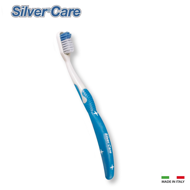 Periuta de dinti Medium Bleu + 1 rezerva interschimbabila, Silver Care