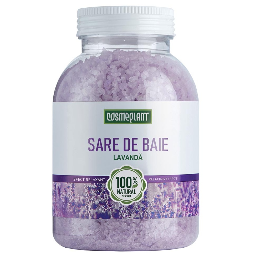 Sare de baie cu extract si ulei esential de lavanda, 1000 g, Viorica