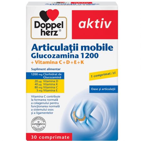 Articulatii mobile Glucozamina 1200, 30 comprimate, Doppelherz