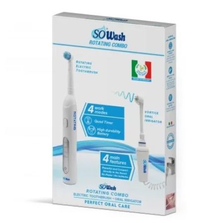 Pachet Periuta de dinti rotativa + Dus bucal pentru aparatul ortodontic Vortex, So Wash