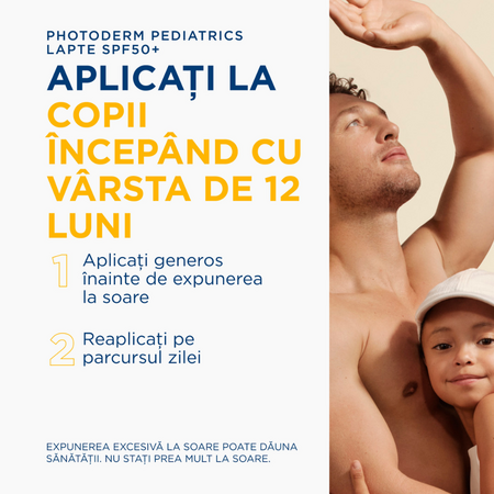 Lapte protectie solara pentru copii Photoderm Pediatrics, SPF 50+, 200 ml, Bioderma 737021