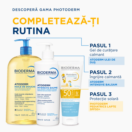 Lapte protectie solara pentru copii Photoderm Pediatrics, SPF 50+, 200 ml, Bioderma 737022