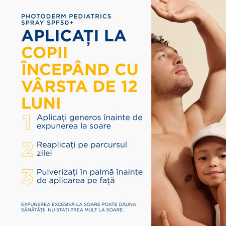 Spray protectie solara pentru copii Photoderm Pediatrics, SPF 50+, 200 ml, Bioderma 737070