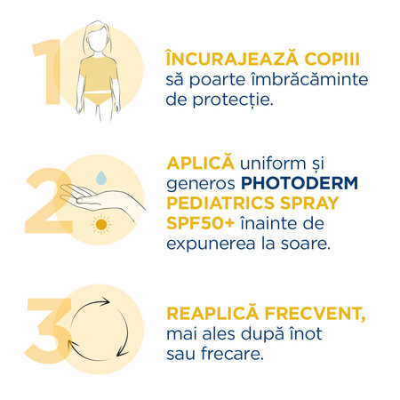Spray protectie solara pentru copii Photoderm Pediatrics, SPF 50+, 200 ml, Bioderma 737078
