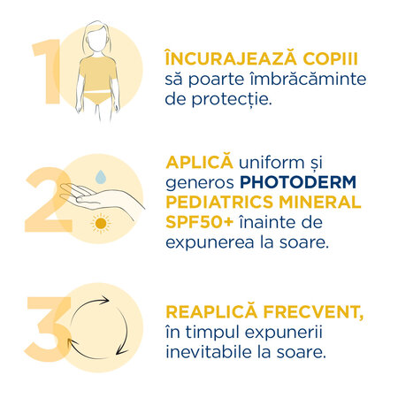 Crema minerala protectie solara pentru copii Photoderm Pediatrics, SPF 50+, 50 g, Bioderma 737049