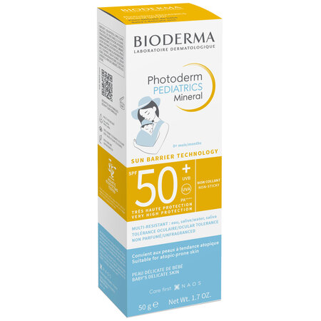 Crema minerala protectie solara pentru copii Photoderm Pediatrics, SPF 50+, 50 g, Bioderma 737041
