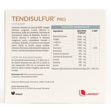 Tendisulfur Pro, 14 plicuri, Laborest Italia 721263