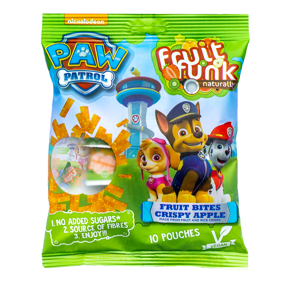 Gustare din fructe cu mar crocant Paw Patrol, 100 g, Fruitfunk