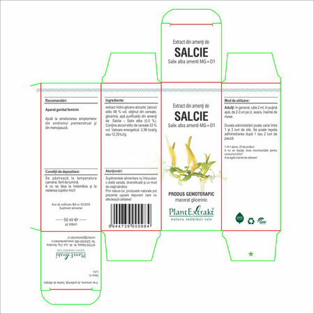 Extract din amenti de salcie salix, 50 ml, Plant Extrakt 734506