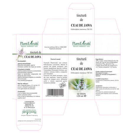 Tinctura de Ceai de Jawa, 120 ml, Plant Extrakt 738422