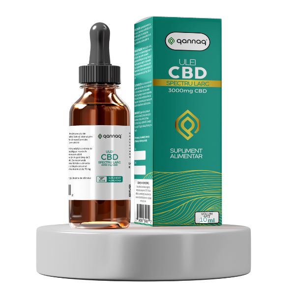 Ulei CBD cu spectru larg, 3000 mg, 30 ml, Qannaq