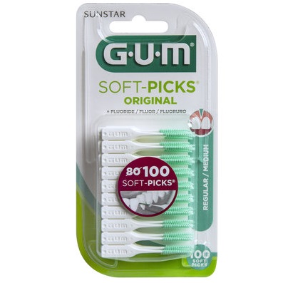 Perii interdentare Medium Soft Picks, 100 bucati, Sunstar Gum