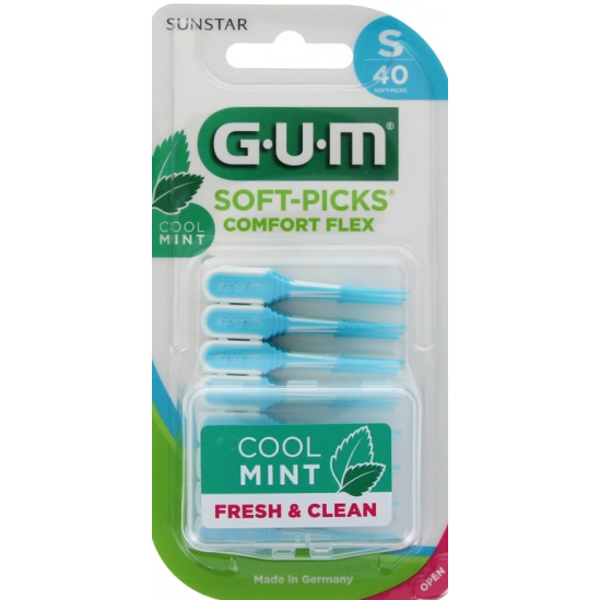 Perii interdentare cu aroma de menta Soft Picks Comfort Flex, S, 40 bucati, Sunstar Gum