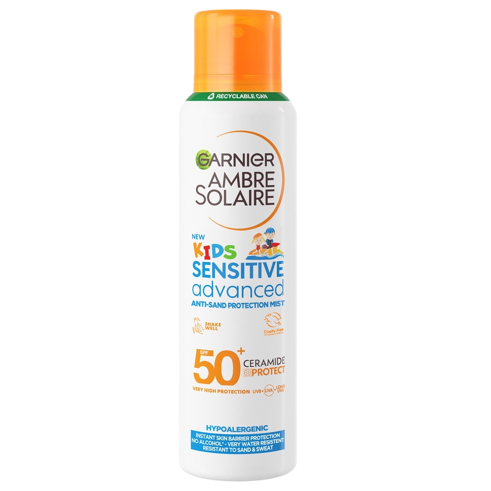 Spray de corp pentru copii cu protectie solara SPF 50+ Sensitive Advanced Ambre Solaire, 150 ml, Garnier