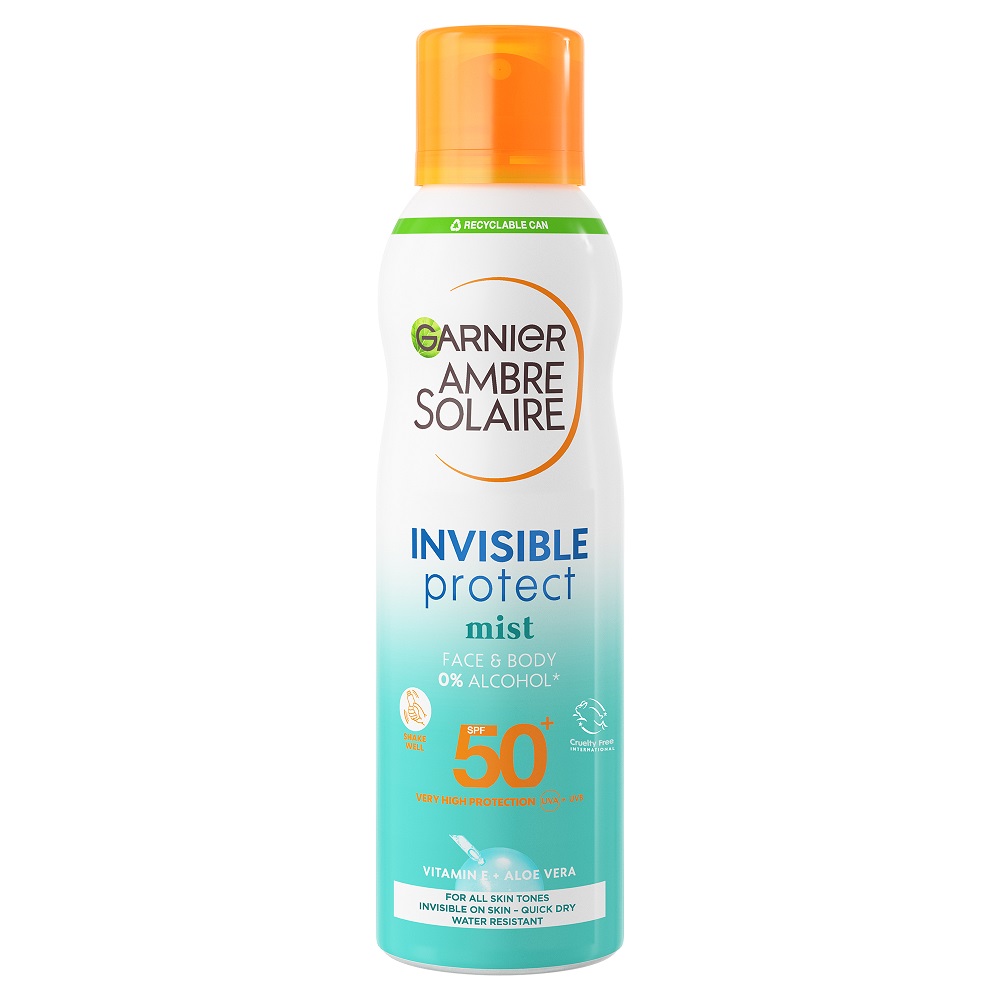 Spray de corp cu protectie solara SPF 50 Invisible Protect Ambre Solaire, 200 ml, Garnier