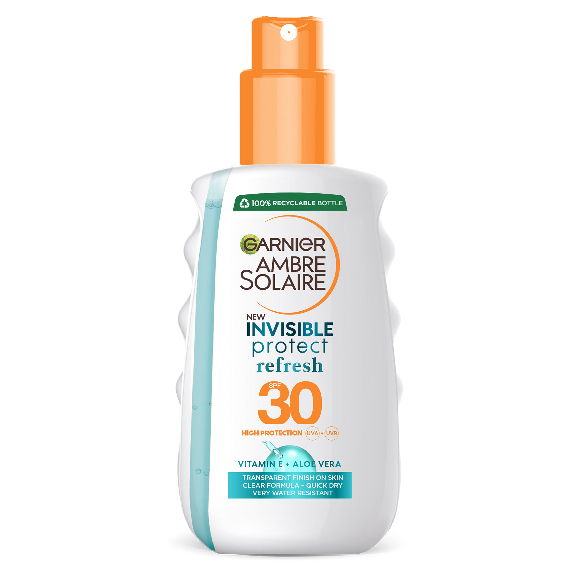 Spray de corp cu protectie solara SPF 30 Invisible Protect Ambre Solaire, 200 ml, Garnier