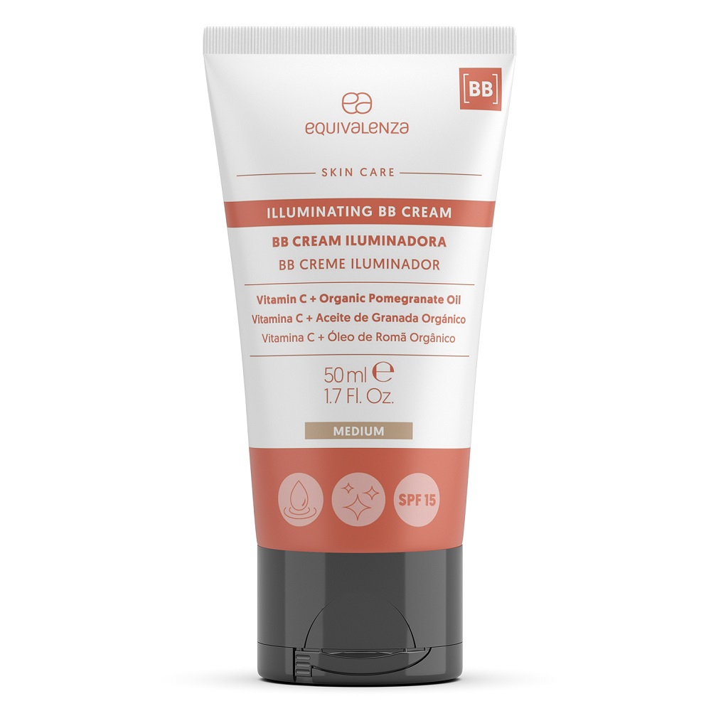 BB Cream iluminator cu vitamina C si SPF 15, Medium, 50 ml, Equivalenza