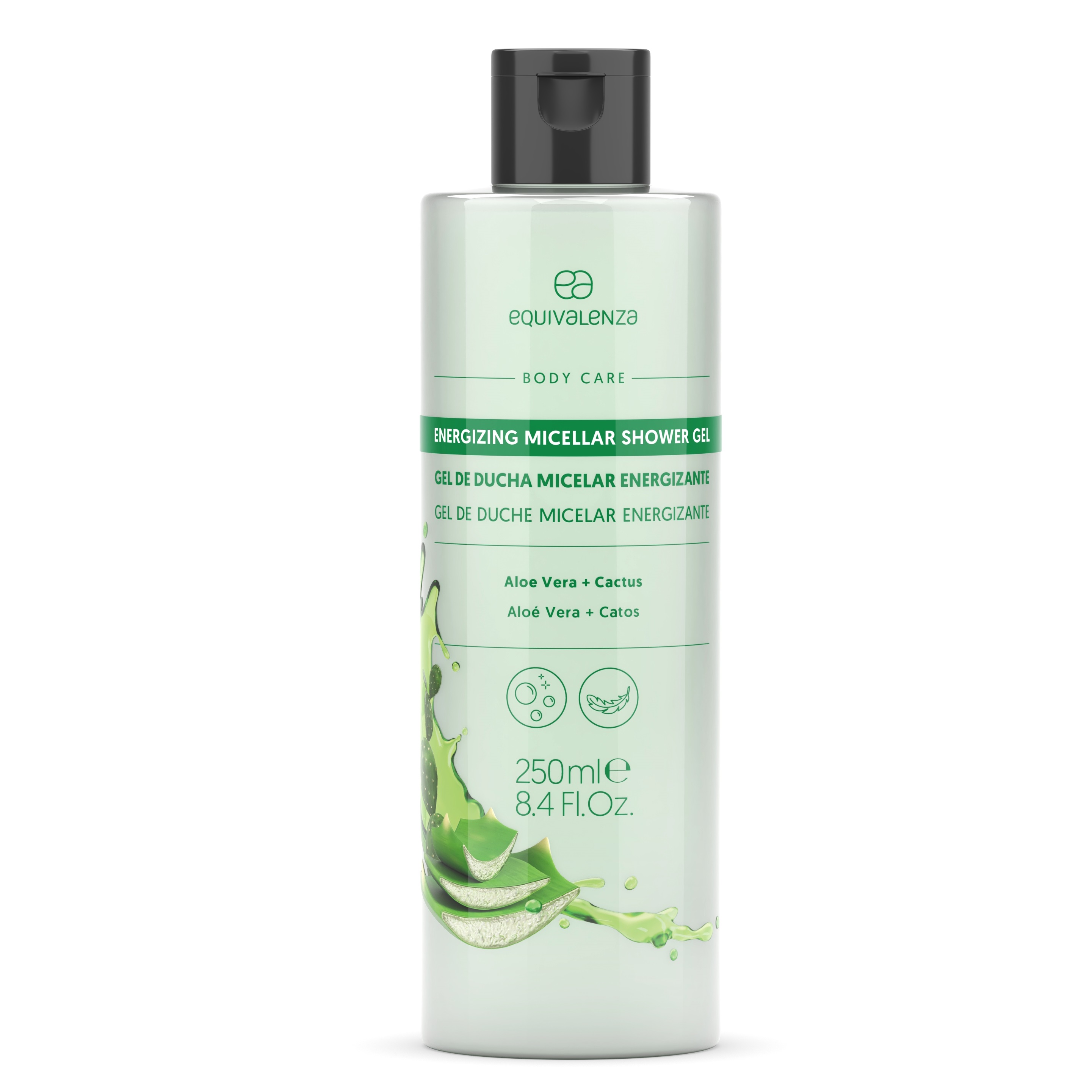 Gel de dus micelar energizant cu aloe vera, 250 ml, Equivalenza