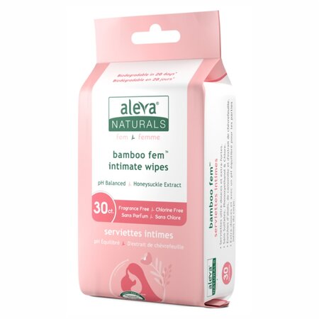 Servetele umede intime din fibre de bambus 30 bucati, Aleva Naturals