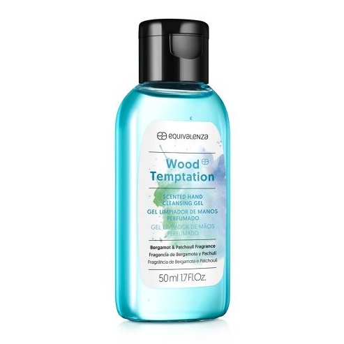 Gel pentru curatarea mainilor cu bergamota si patchouli Wood Temptation, 50 ml, Equivalenza