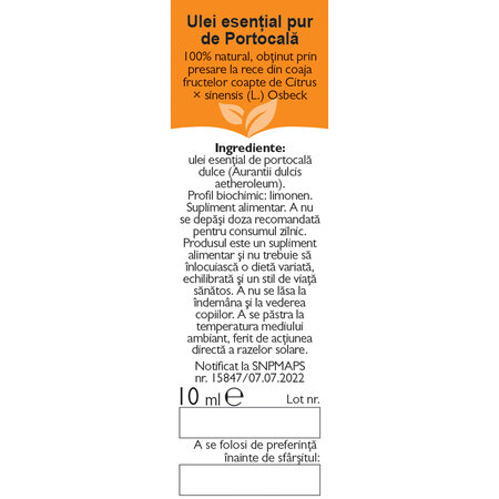 Ulei esential pur din portocale, 10 ml, Fares 621051