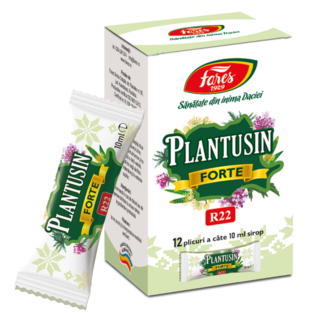 Sirop pentru tuse Plantusin Forte, 12 plicuri, Fares